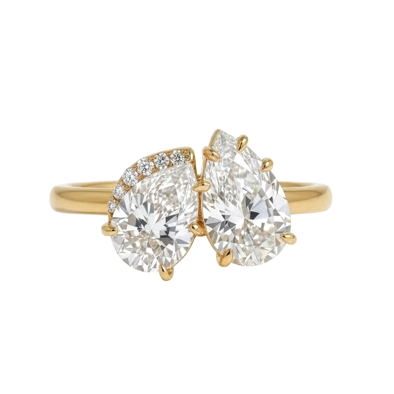 Leaf diamond ring 