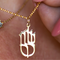 Shalom שלום Pendant charm necklace with Star of David Diamond charm pendant in 14k gold
