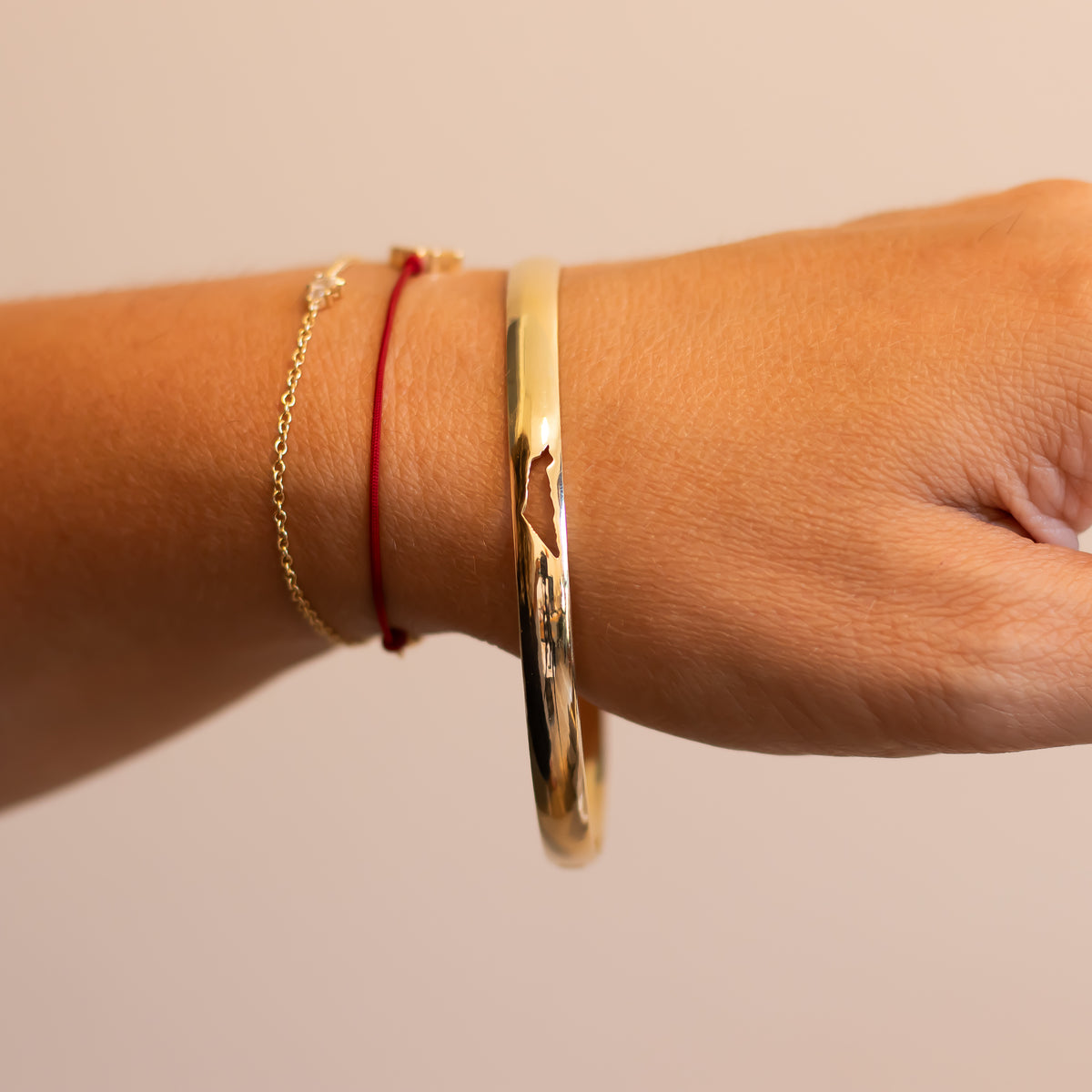 TLV | Gold Bangle with Israel Map