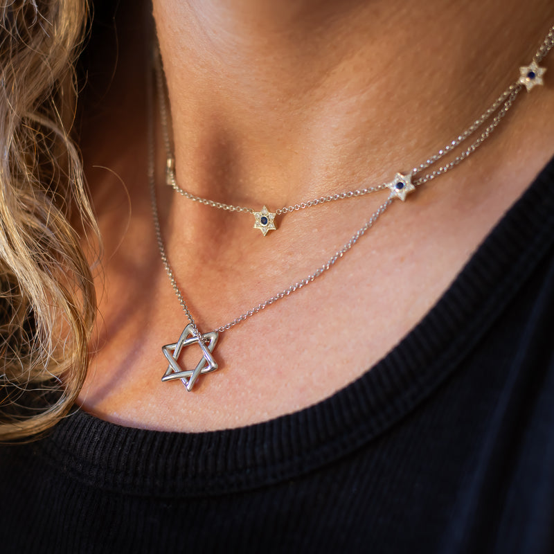 Rounded Star of David Pendant Necklace | Magen David Jewelry