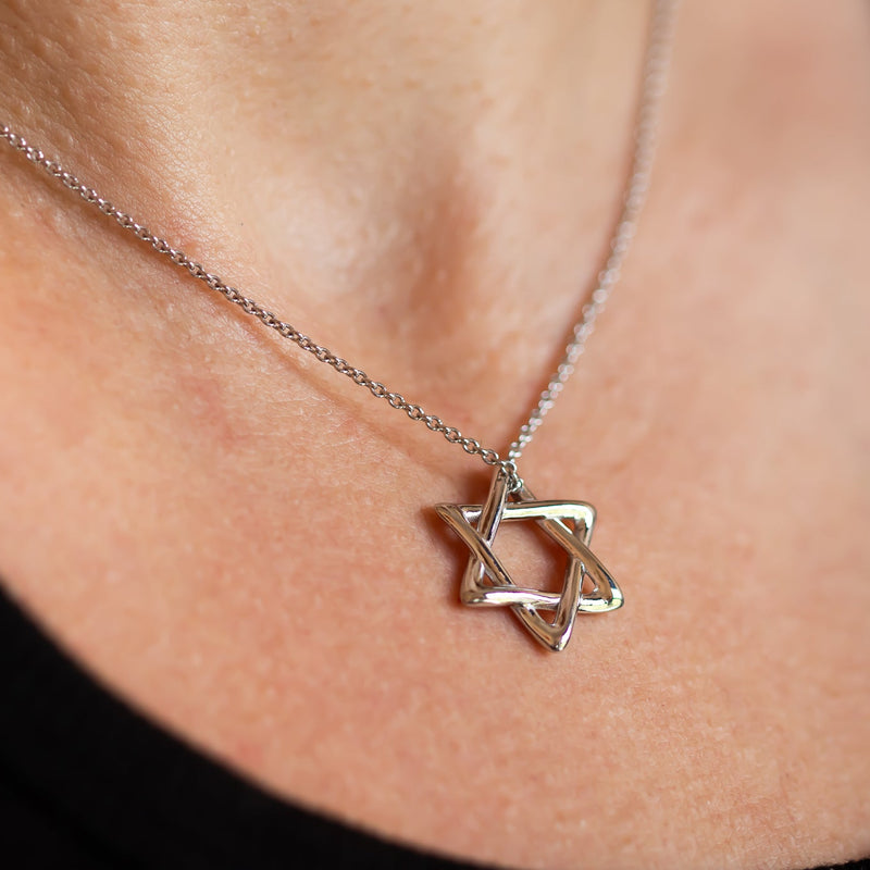 Rounded Star of David Pendant Necklace | Magen David Jewelry