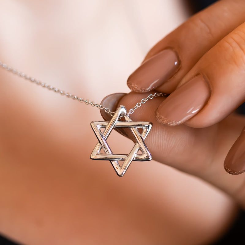 Rounded Star of David Pendant Necklace | Magen David Jewelry