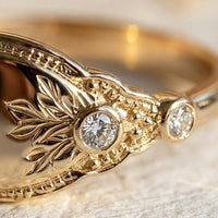 Seraphina - Floral Vintage Diamond Signet Ring