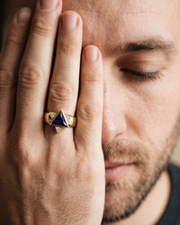 Keter Star Ring | Blue Sapphire & Diamond Star of David Ring