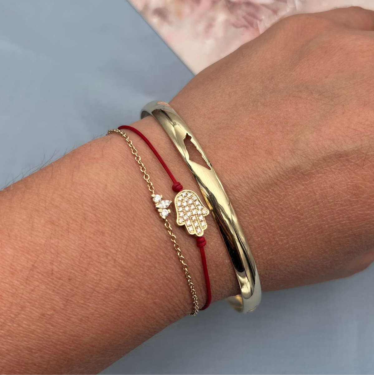 TLV | Gold Bangle with Israel Map