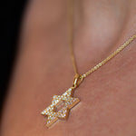 Big Diamond Star of David Pendant Necklace