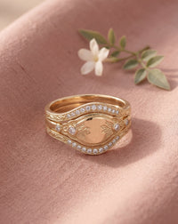 Seraphina - Floral Vintage Diamond Signet Ring