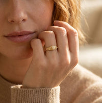 Faye - Diamond Floral Gold Ring