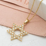 Big Diamond Star of David Pendant Necklace