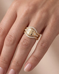 Seraphina - Floral Vintage Diamond Signet Ring