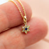 Magen David Charm Necklace with Blue Sapphire and Diamonds