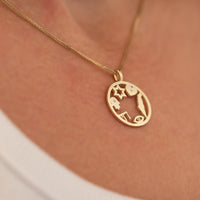 Israeli Symbols Amulet Diamond Pendant Necklace ©
