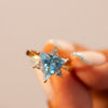 Blue & White Star of David Gemstone Ring