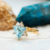 Blue & White Star of David Gemstone Ring