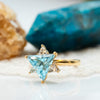 Blue & White Star of David Gemstone Ring