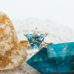 Blue & White Star of David Gemstone Ring