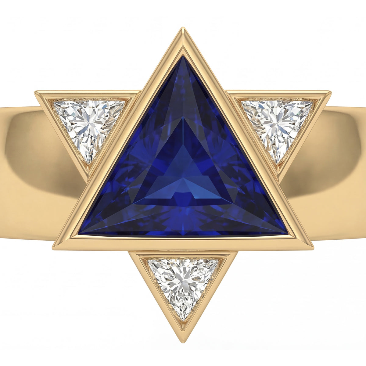 Keter Star Ring | Blue Sapphire & Diamond Star of David Ring