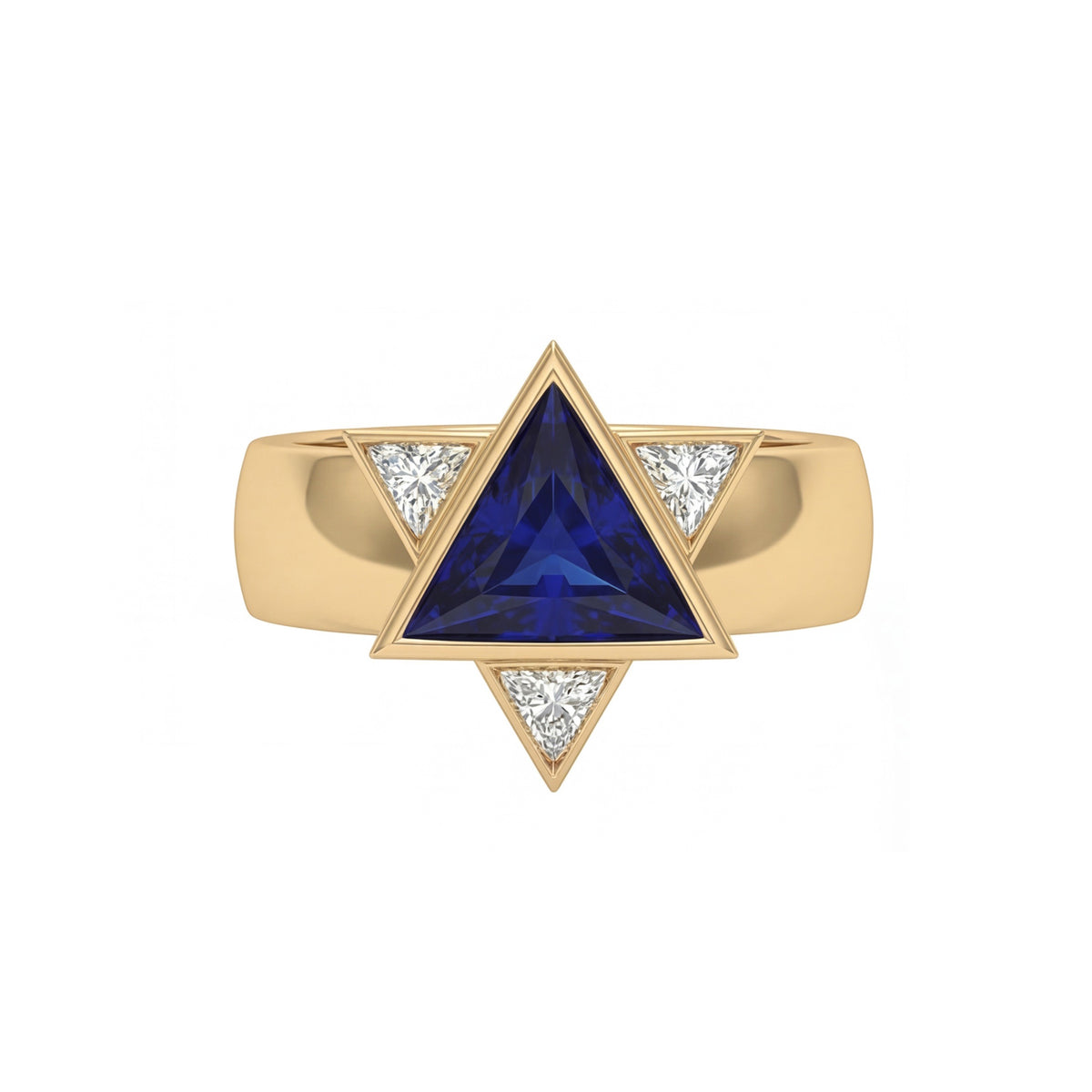 Keter Star Ring | Blue Sapphire & Diamond Star of David Ring