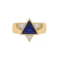 Keter Star Ring | Blue Sapphire & Diamond Star of David Ring