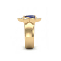 Keter Star Ring | Blue Sapphire & Diamond Star of David Ring