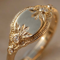 Seraphina - Floral Vintage Diamond Signet Ring