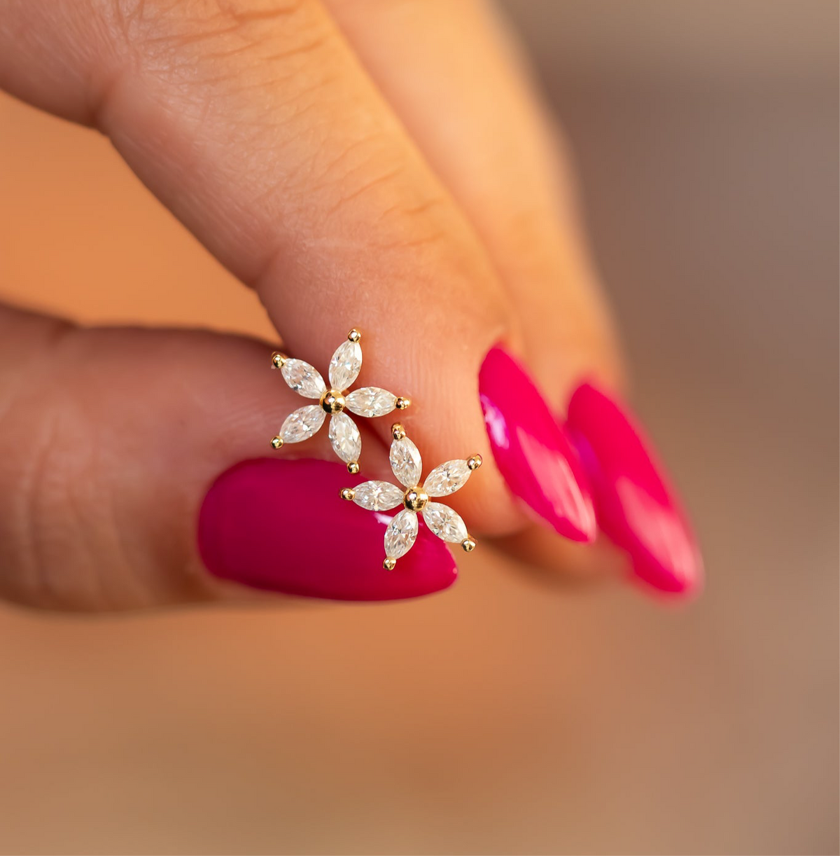 Petal Diamond Flower Studs
