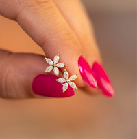 Petal Diamond Flower Studs