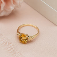Vintage Inspired Citrine Gold Ring