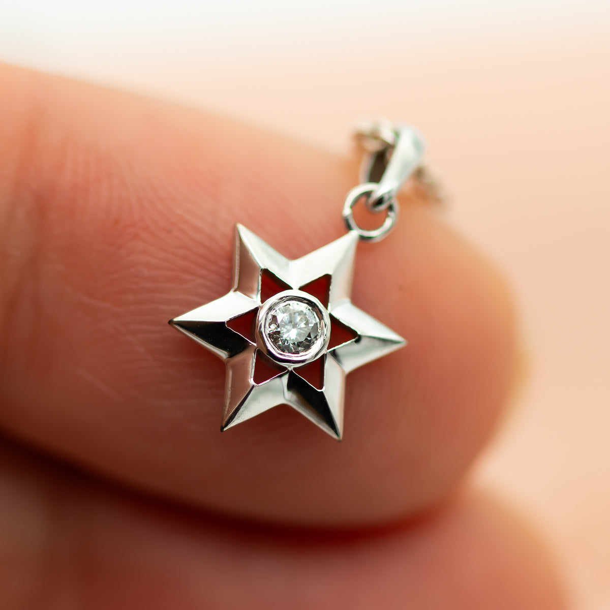 Star of David Diamond Pendant Necklace