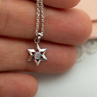 Star of David Diamond Pendant Necklace