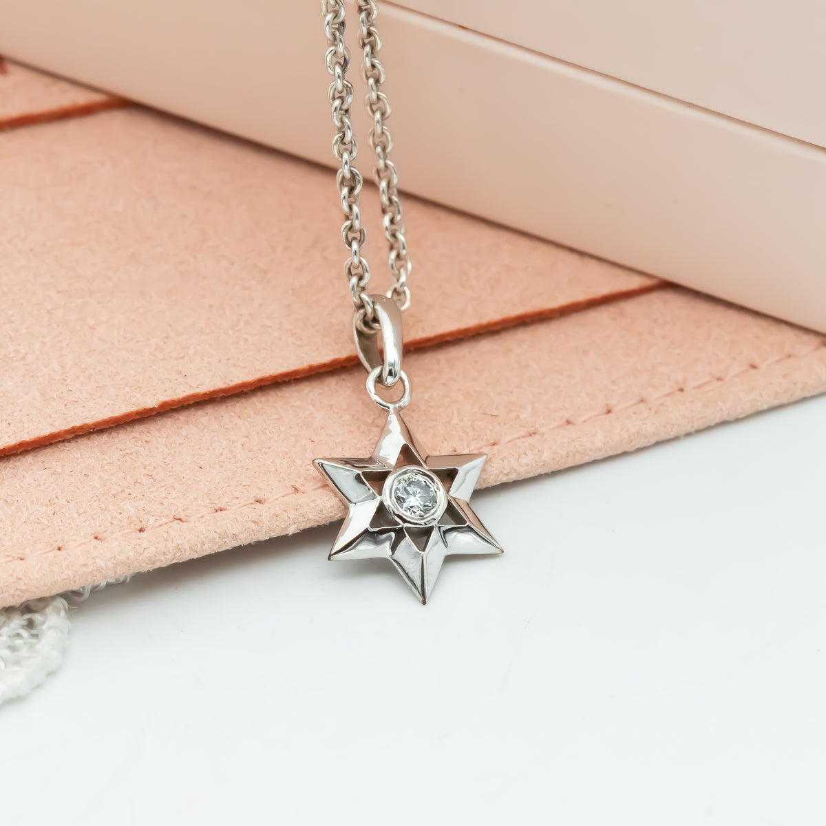 Star of David Diamond Pendant Necklace