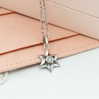Star of David Diamond Pendant Necklace