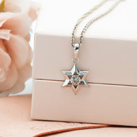 Star of David Diamond Pendant Necklace