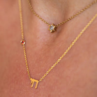 Chai Necklace with Red Garnet