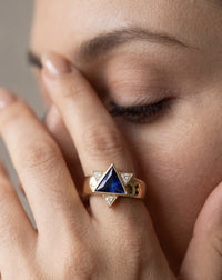 Keter Star Ring | Blue Sapphire & Diamond Star of David Ring