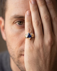 Keter Star Ring | Blue Sapphire & Diamond Star of David Ring