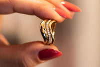 Wave Diamond Ring Set