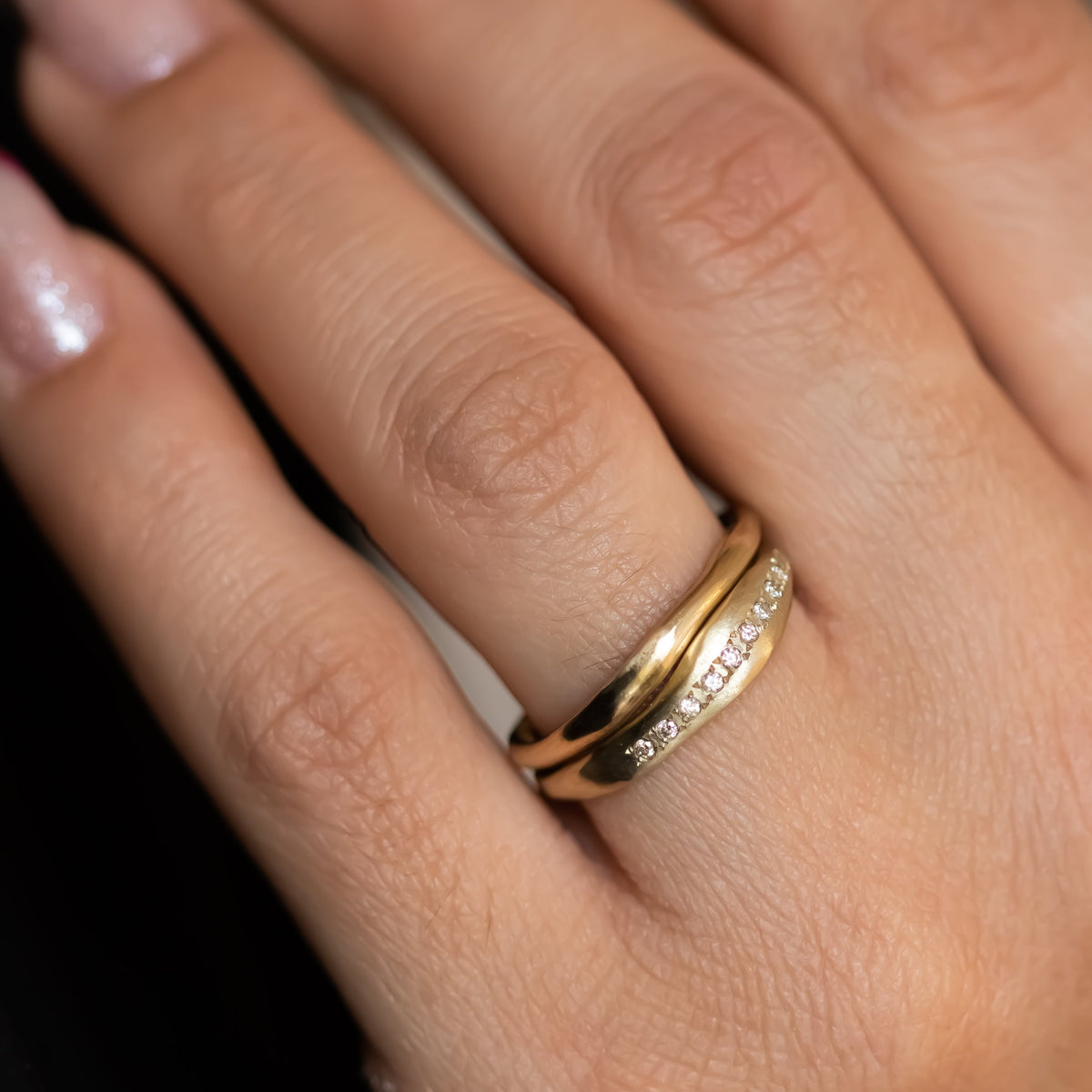 Sculpted Gold Wedding Band for Women, Gold Wedding Ring, 14k Gold Or 18k Gold Wedding Band, Rough Gold Ring, Matching Wedding Bands His and Hers
