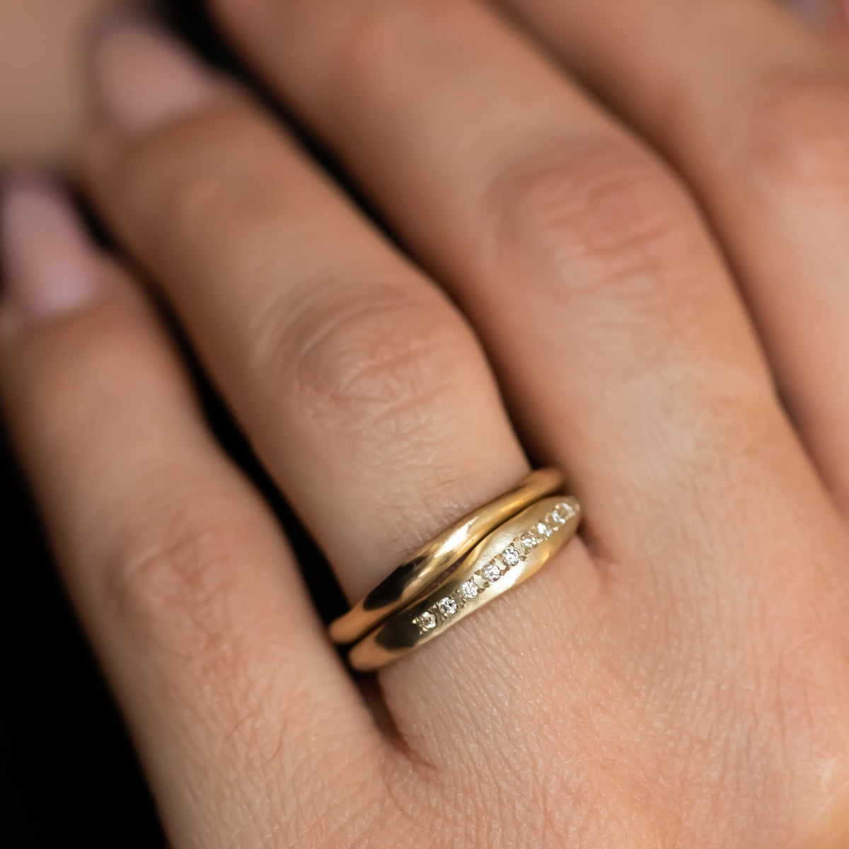 Sculpted Gold Wedding Band for Women, Gold Wedding Ring, 14k Gold Or 18k Gold Wedding Band, Rough Gold Ring, Matching Wedding Bands His and Hers