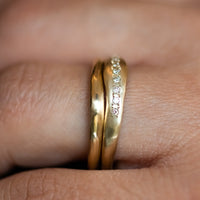 Sculpted Gold Wedding Band for Women, Gold Wedding Ring, 14k Gold Or 18k Gold Wedding Band, Rough Gold Ring, Matching Wedding Bands His and Hers
