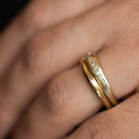 Sculpted Gold Wedding Band for Women, Gold Wedding Ring, 14k Gold Or 18k Gold Wedding Band, Rough Gold Ring, Matching Wedding Bands His and Hers