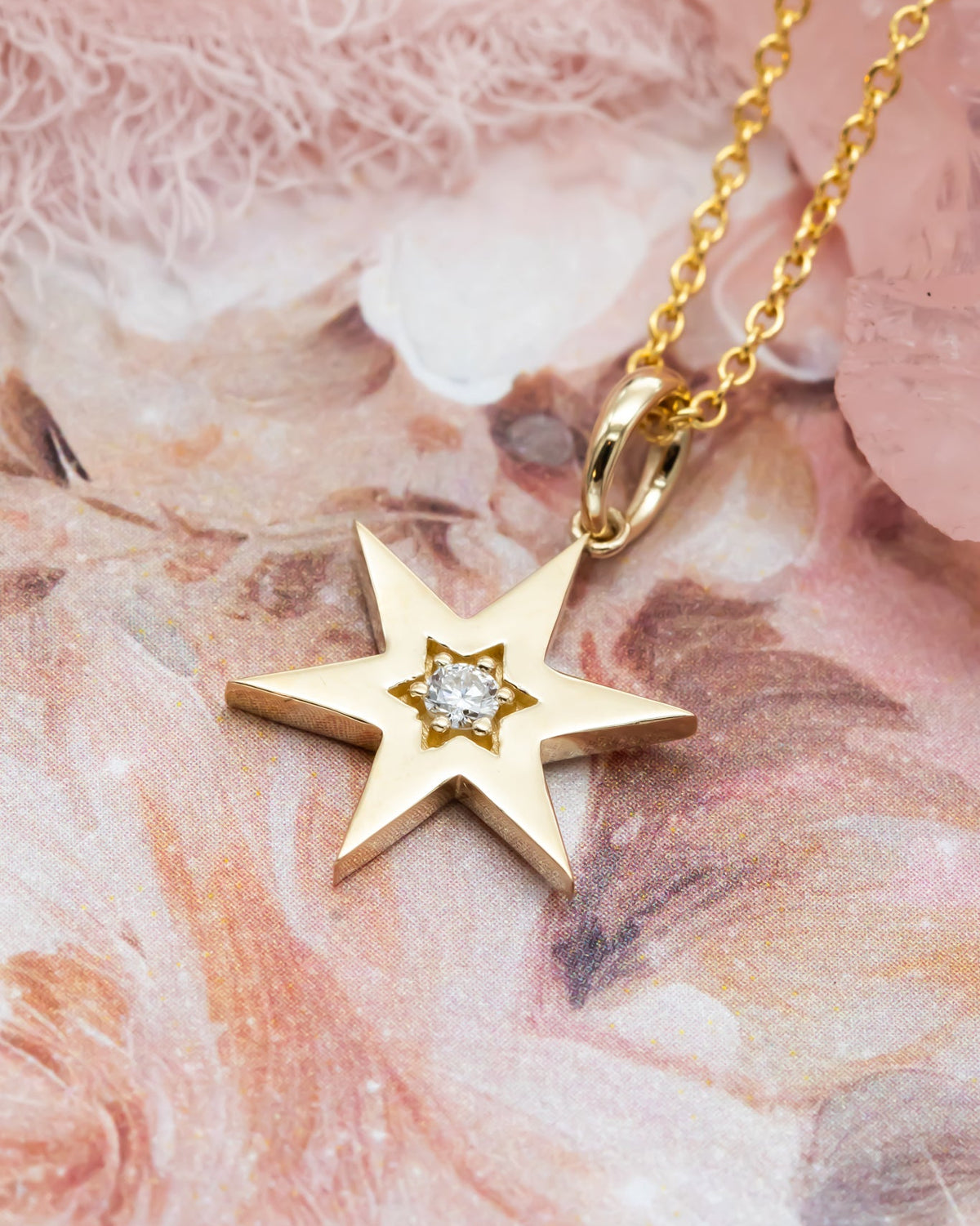 Zohar | Pointed Star of David Necklace with Diamond
