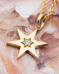 Zohar | Pointed Star of David Necklace with Diamond