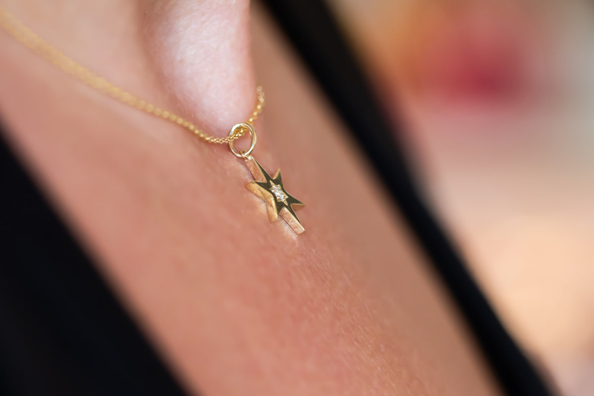 Zohar | Pointed Star of David Necklace with Diamond