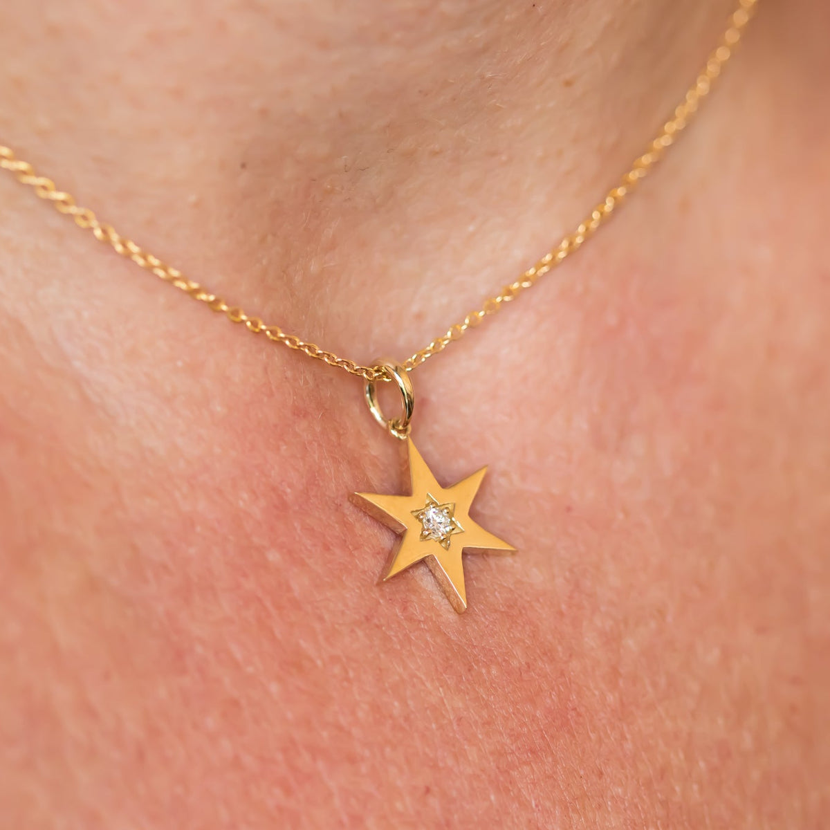 Zohar | Pointed Star of David Necklace with Diamond
