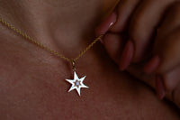 Zohar | Pointed Star of David Necklace with Diamond