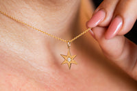 Zohar | Pointed Star of David Necklace with Diamond