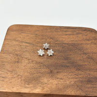 Star of David Diamond Cut Stud Earrings ©