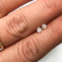 Star of David Diamond Cut Stud Earrings ©