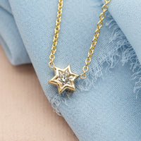 Unique Star of David Cut Diamond Pendant Necklace ©